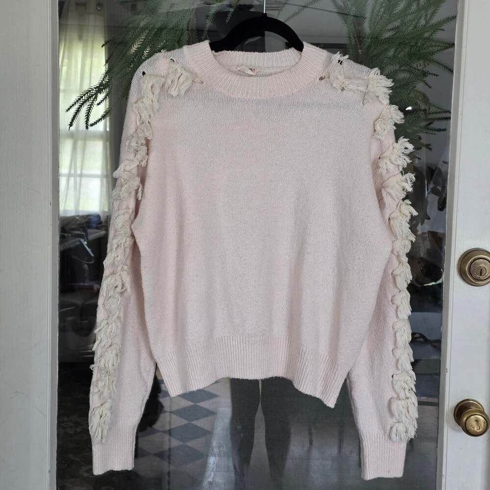 BiBi Fringe Sweater Cream